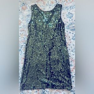 Jessica Simpson Green Sequin Short Dress size 12